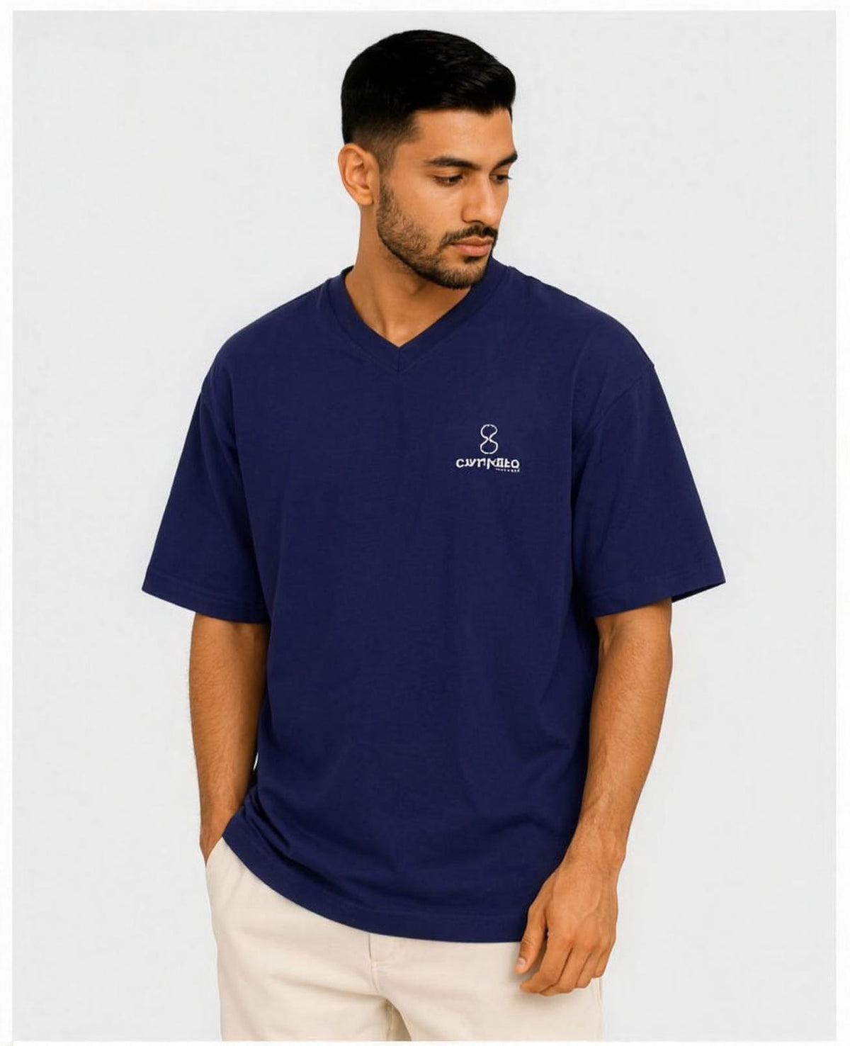 Plain Unisex V Neck T-Shirt