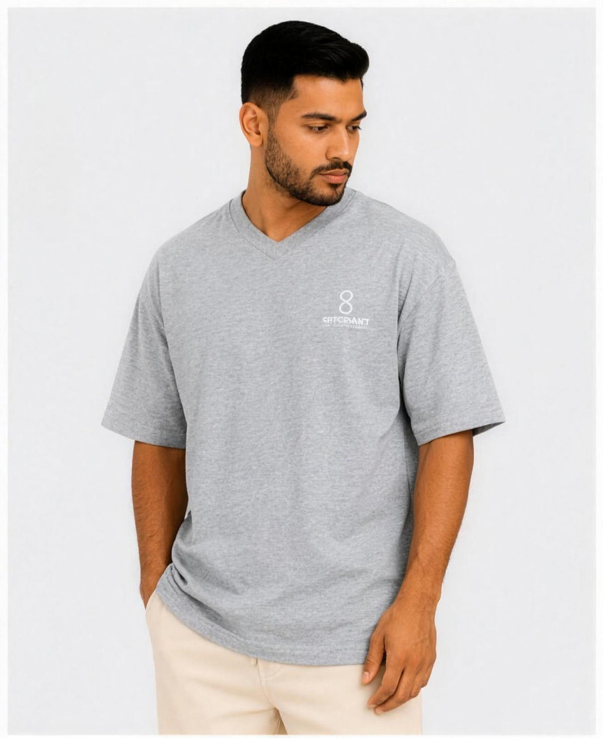 Plain Unisex V Neck T-Shirt