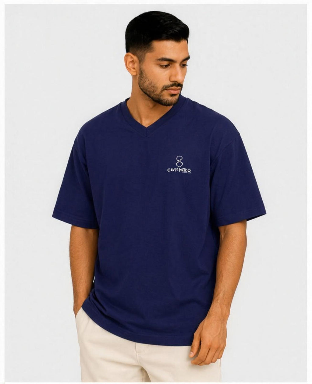 Plain Unisex V Neck T-Shirt