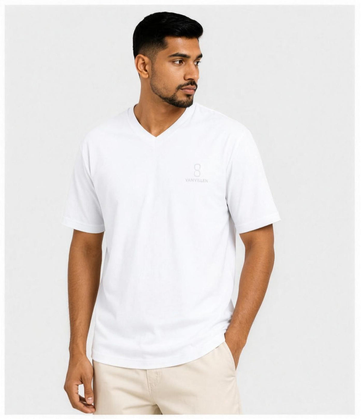 Plain Unisex V Neck T-Shirt