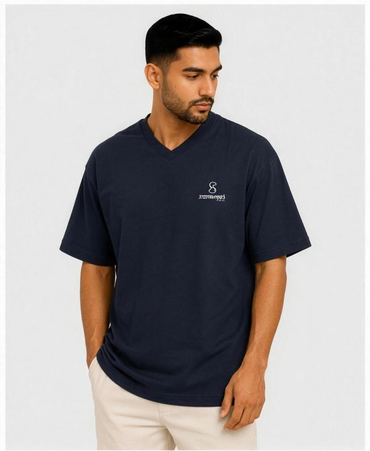 Plain Unisex V Neck T-Shirt