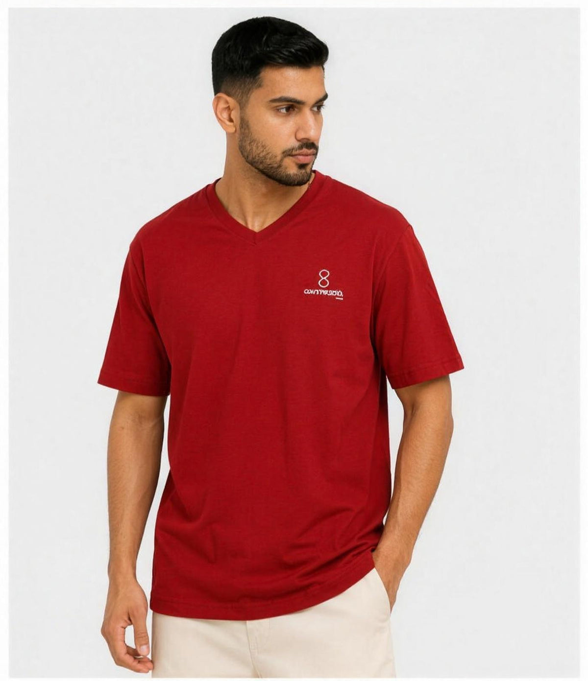 Plain Unisex V Neck T-Shirt