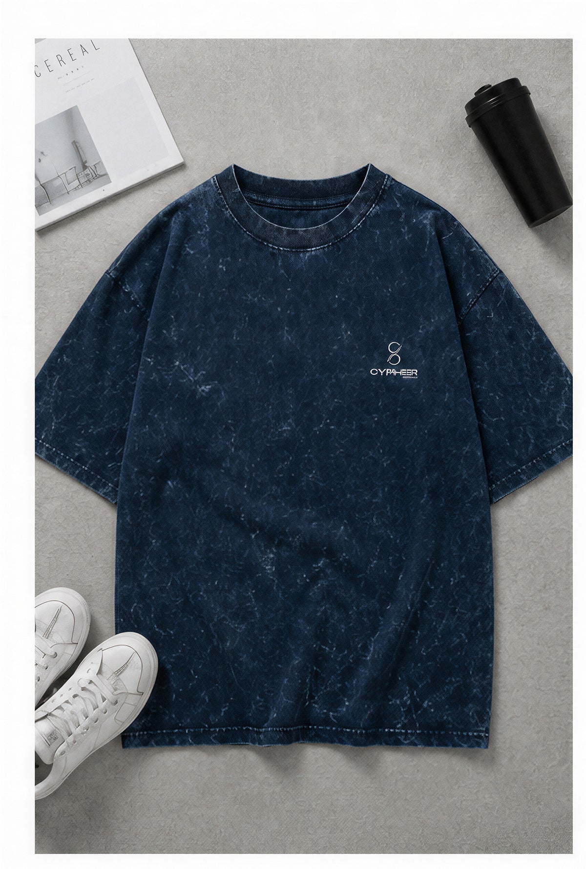 Plain Unisex Acid Washed Oversized Tee