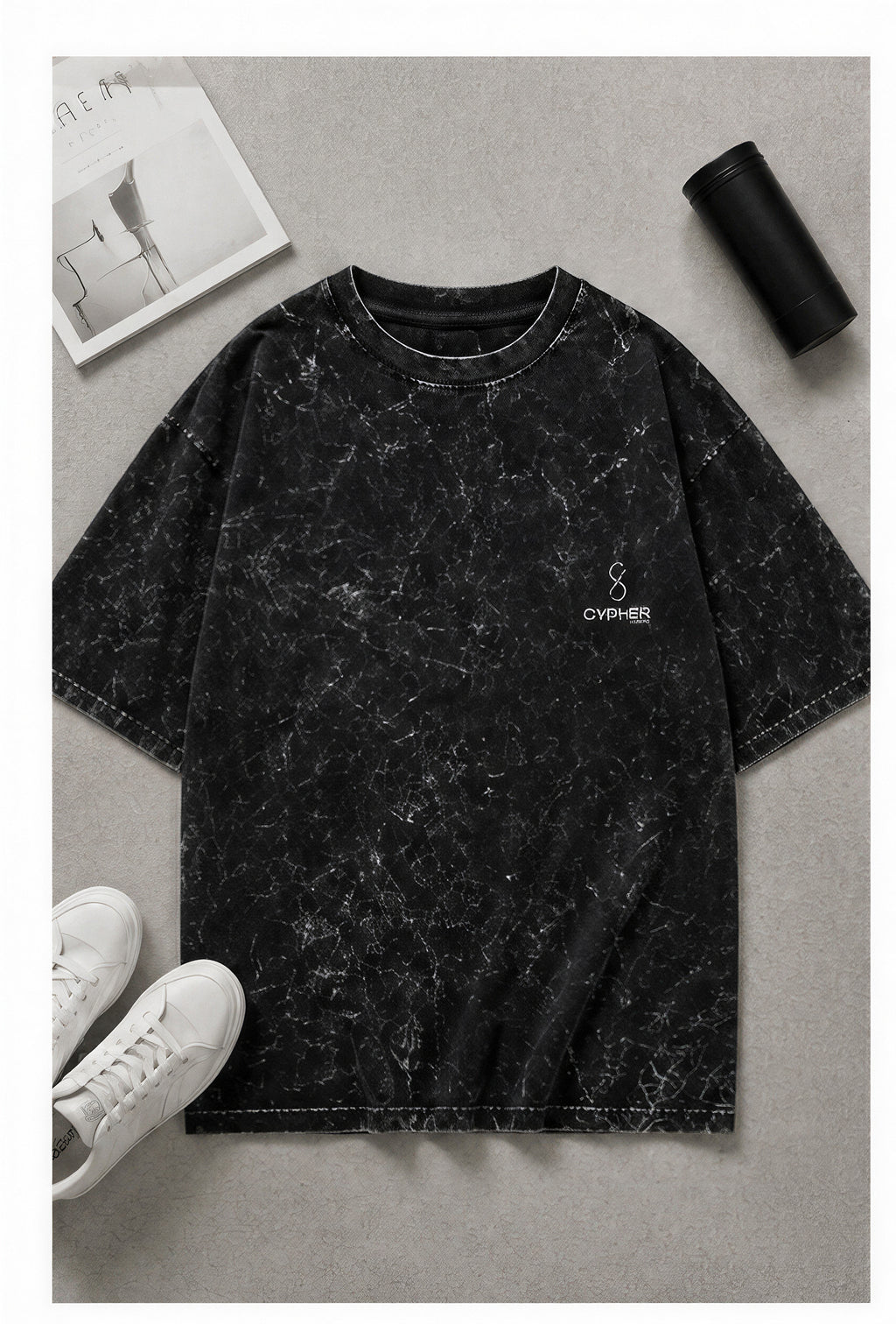 Plain Unisex Acid Washed Oversized Tee