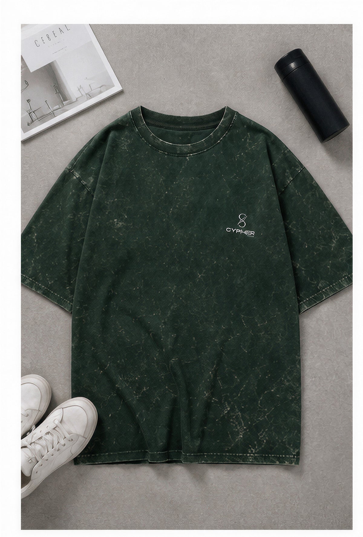 Plain Unisex Acid Washed Oversized Tee